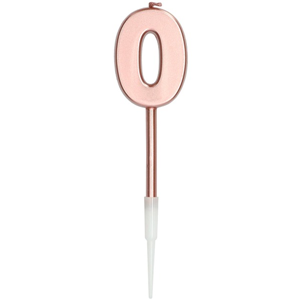 Kaars Cijfer 0 Roségoud Metallic Kaars Cijfer 0 Roségoud Metallic